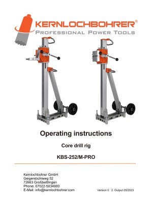 Operating Instructions for: Core Drill Stand KBS-252/M-PRO for Core Drills